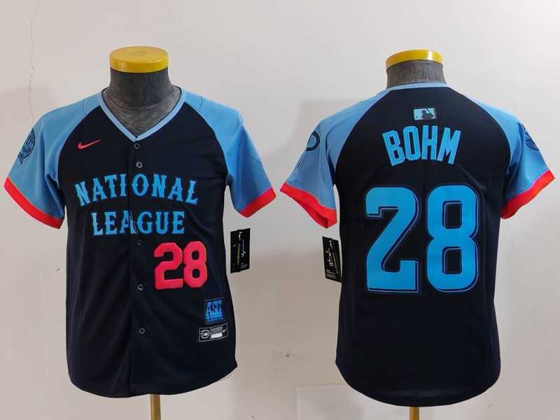 Youth Philadelphia Phillies #28 Alec Bohm Number Navy 2024 All Star Limited Stitched Jersey,We sell and wholesale Youth Philadelphia Phillies #28 Alec Bohm Number Navy 2024 All Star Limited Stitched Jersey on line form chian!
